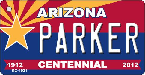 Parker Arizona Centennial State License Plate Tag Key Chain KC-1931