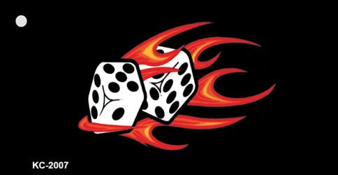 Red Hot Flaming Dice Novelty Metal Key Chain KC-2007