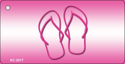 Pink Flip Flops Novelty Aluminum Key Chain KC-2017