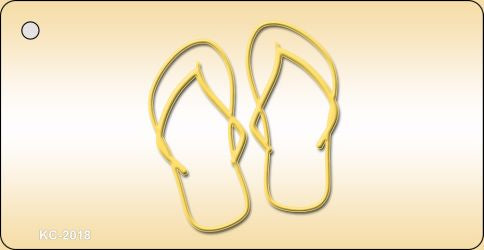 Yellow Flip Flops Novelty Aluminum Key Chain KC-2018