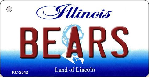 Bears Illinois State License Plate Tag Key Chain KC-2042