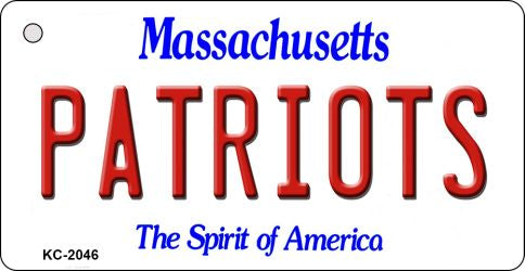 Patriots Massachusetts State License Plate Tag Key Chain KC-2046