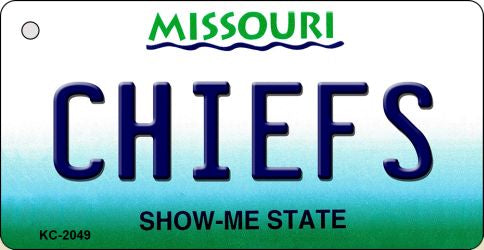 Chiefs Missouri State License Plate Tag Key Chain KC-2049