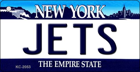 Jets New York State License Plate Tag Key Chain KC-2053