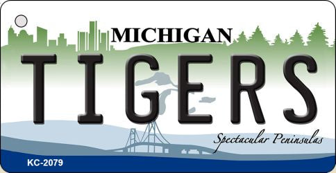 Tigers Michigan State License Plate Tag Key Chain KC-2079