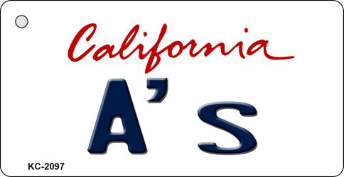 A's California State License Plate Tag Key Chain KC-2097