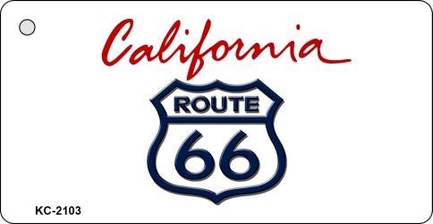 California Shield Route 66 Novelty Aluminum Key Chain KC-2103