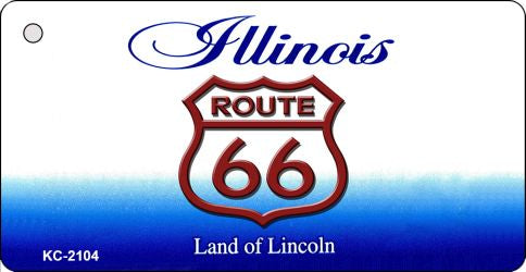 Illinois Shield Route 66 Novelty Metal Key ChainKC-2104