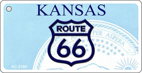 Kansas Shield Route 66 Novelty Aluminum Key Chain KC-2105