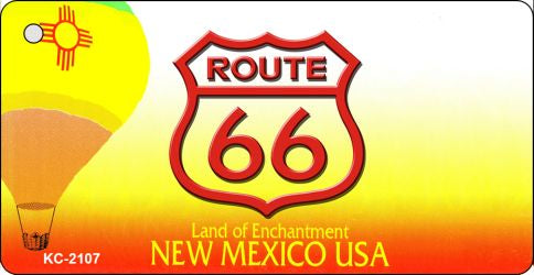 New Mexico Shield Route 66 Novelty Aluminum Key Chain KC-2107