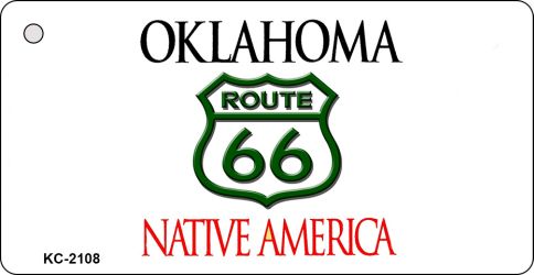 Oklahoma Shield Route 66 Novelty Aluminum Key Chain KC-2108