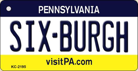 Six-Burgh Pennsylvania State License Plate Tag Key Chain KC-2195