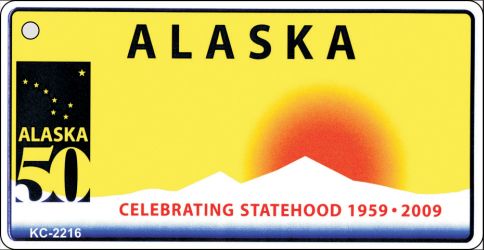 Alaska State Blank Novelty Metal Key Chain KC-2216