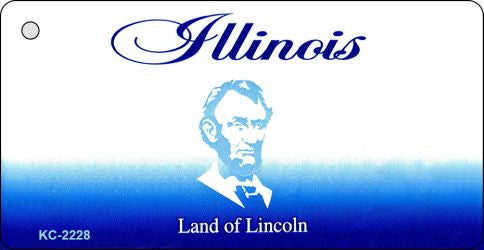 Illinois State Blank Novelty Metal Key Chain KC-2228