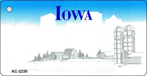 Iowa State Blank Novelty Metal Key Chain KC-2230