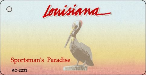 Louisiana State Blank Novelty Metal Key Chain KC-2233