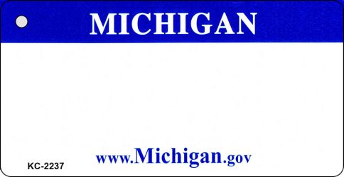 Michigan State Blank Novelty Metal Key Chain KC-2237