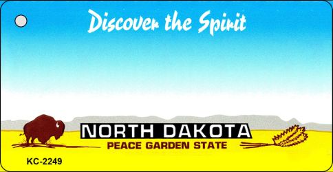 North Dakota State Blank Novelty Metal Key Chain KC-2249