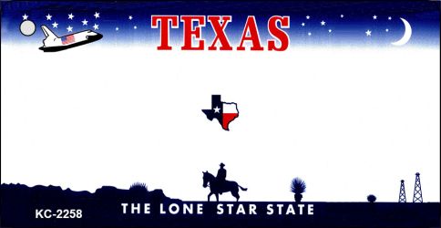 Texas State Blank Novelty Metal Key Chain KC-2258