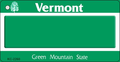 Vermont State Blank Novelty Metal Key Chain KC-2260