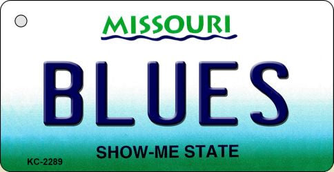 Blues Missouri State License Plate Tag Key Chain KC-2289