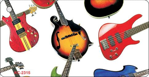 Guitars White Novelty Metal Key Chain KC-2315