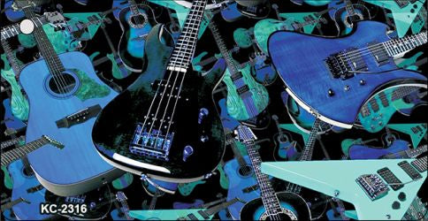 Guitars Blue Novelty Metal Key Chain KC-2316