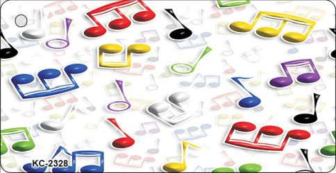 Musical Notes Multi-Color Novelty Metal Key Chain KC-2328