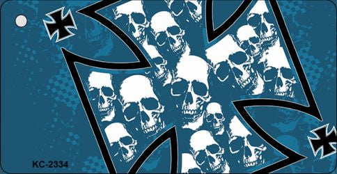 Maltese Cross Skulls Novelty Metal Key Chain KC-2334