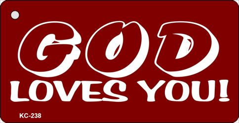 God Loves You Novelty Aluminum Key Chain KC-238
