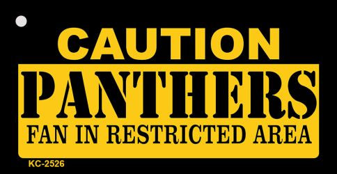 Caution Panthers Fan Area Novelty Metal Key Chain KC-2526