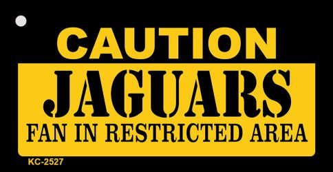 Caution Jaguars Fan Area Novelty Metal Key Chain KC-2527