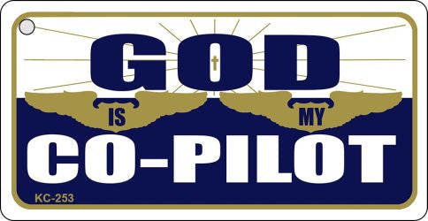 God Co-Pilot Novelty Aluminum Key Chain KC-253
