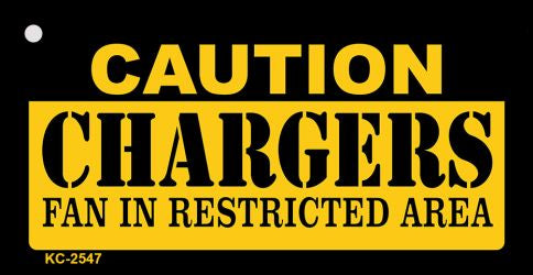 Caution Chargers Fan Area Novelty Metal Key Chain KC-2547