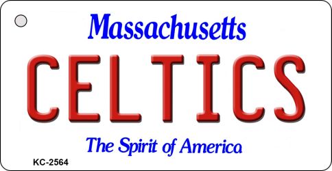 Celtics Massachusetts State License Plate Tag Key Chain KC-2564