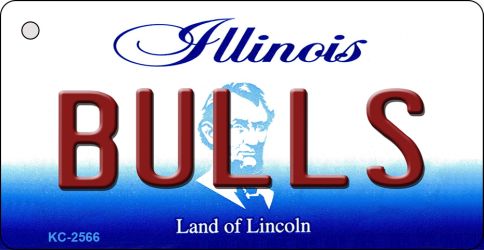 Bulls Illinois State License Plate Tag Key Chain KC-2566