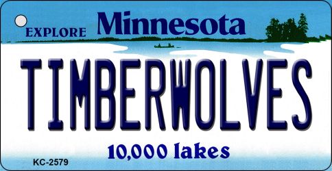 Timberwolves Minnesota State License Plate Tag Key Chain KC-2579