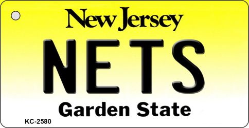 Nets New Jersey State License Plate Tag Key Chain KC-2580