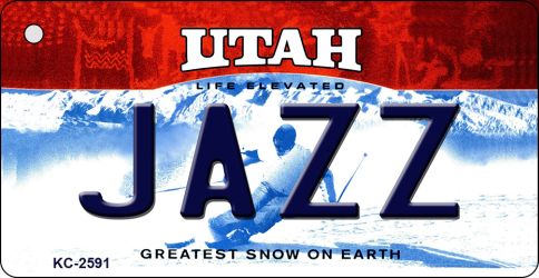 Jazz Utah State License Plate Tag Key Chain KC-2591