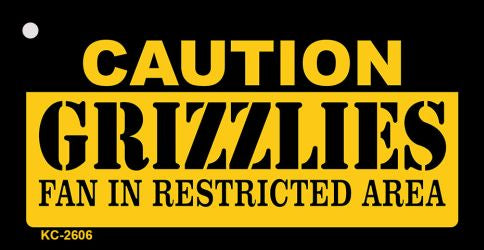 Caution Grizzlies Fan Area Novelty Metal Key Chain KC-2606