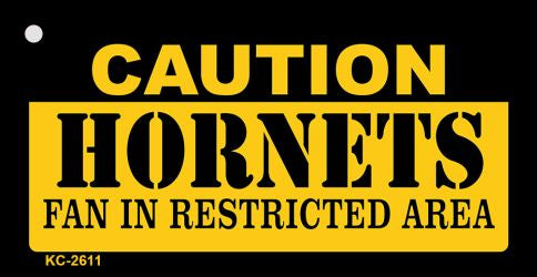 Caution Hornets Fan Area Novelty Metal Key Chain KC-2611