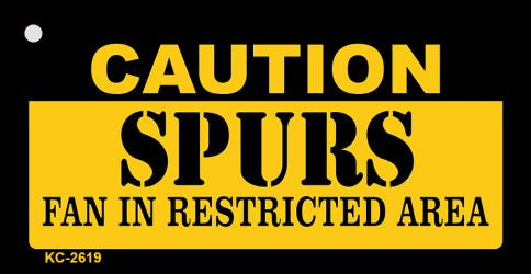 Caution Spurs Fan Area Novelty Metal Key Chain KC-2619