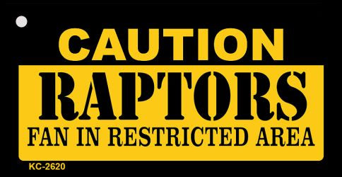 Caution Raptors Fan Area Novelty Metal Key Chain KC-2620