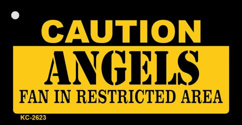 Caution Angels Fan Area Novelty Metal Key Chain KC-2623