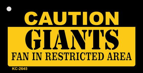 Caution Giants Fan Area Novelty Metal Key Chain KC-2645