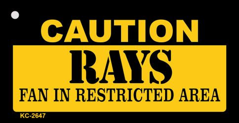 Caution Rays Fan Area Novelty Metal Key Chain KC-2647