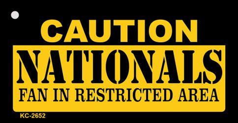 Caution Nationals Fan Area Novelty Metal Key Chain KC-2652