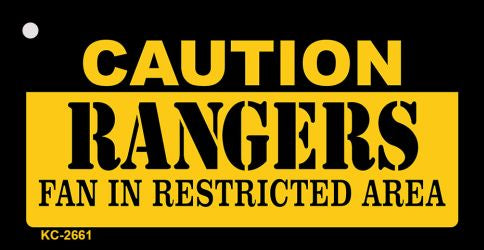Caution Rangers Fan Area Novelty Metal Key Chain KC-2661