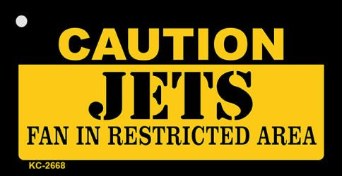 Caution Jets Fan Area Novelty Metal Key Chain KC-2668