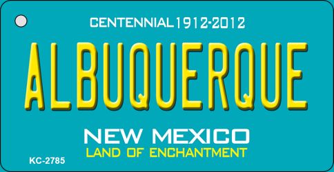 Albuquerque Teal New Mexico Novelty Metal Key Chain KC-2785